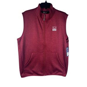 Huk Mens Vest Coldfront Red Full-Zip Sleeveless Jacket Fleece Size‎ Medium NWT